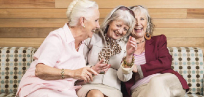 Senior women laughing